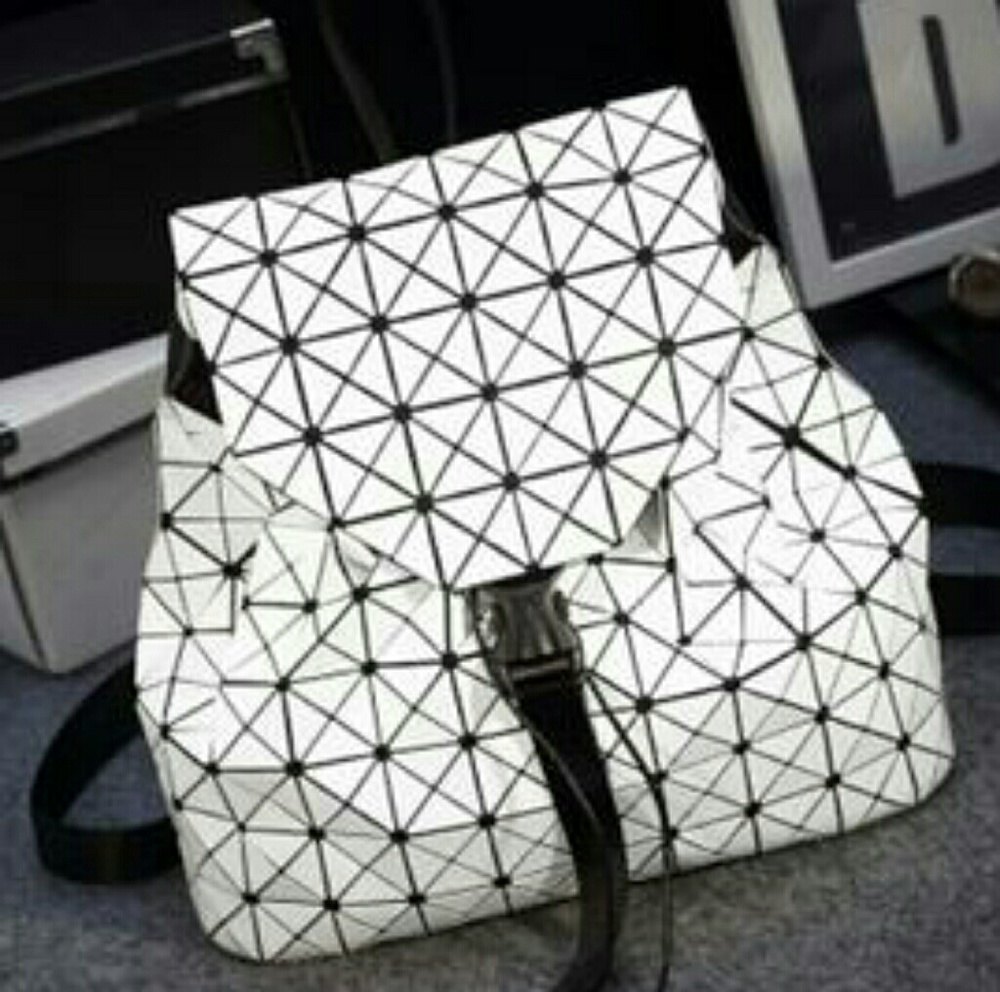 White Geometric backpack